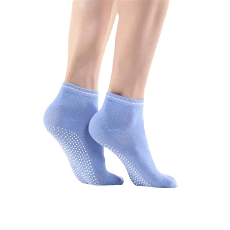 1 Pair Anti-Slip Yoga Socks Silicone Gym Pilates Ballet Socks Fitness Sport Socks Women Cotton Breathable Elasticity Free Size