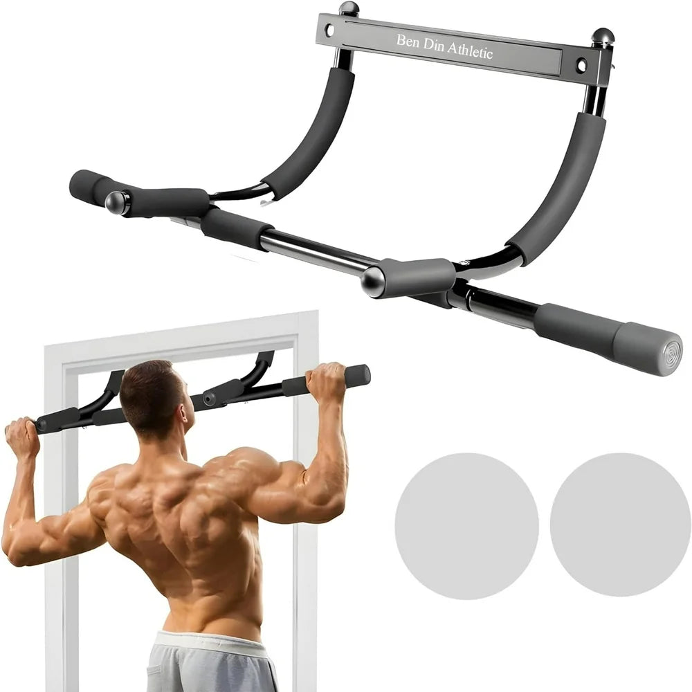 Pull up Bar with Water Bottle and Silicon Pads, Black