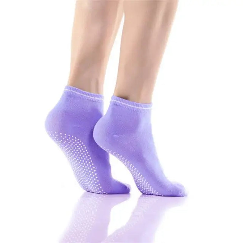 1 Pair Anti-Slip Yoga Socks Silicone Gym Pilates Ballet Socks Fitness Sport Socks Women Cotton Breathable Elasticity Free Size