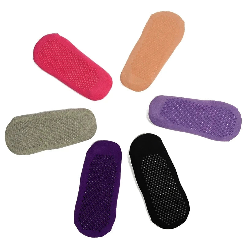 1 Pair Anti-Slip Yoga Socks Silicone Gym Pilates Ballet Socks Fitness Sport Socks Women Cotton Breathable Elasticity Free Size